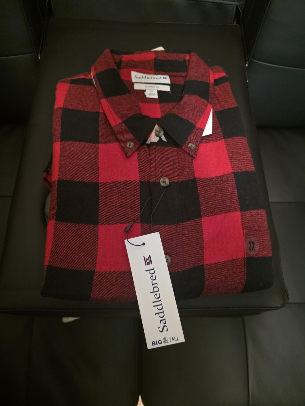 Saddlebred Red and Black Buffalo Plaid Button-Down Shirt